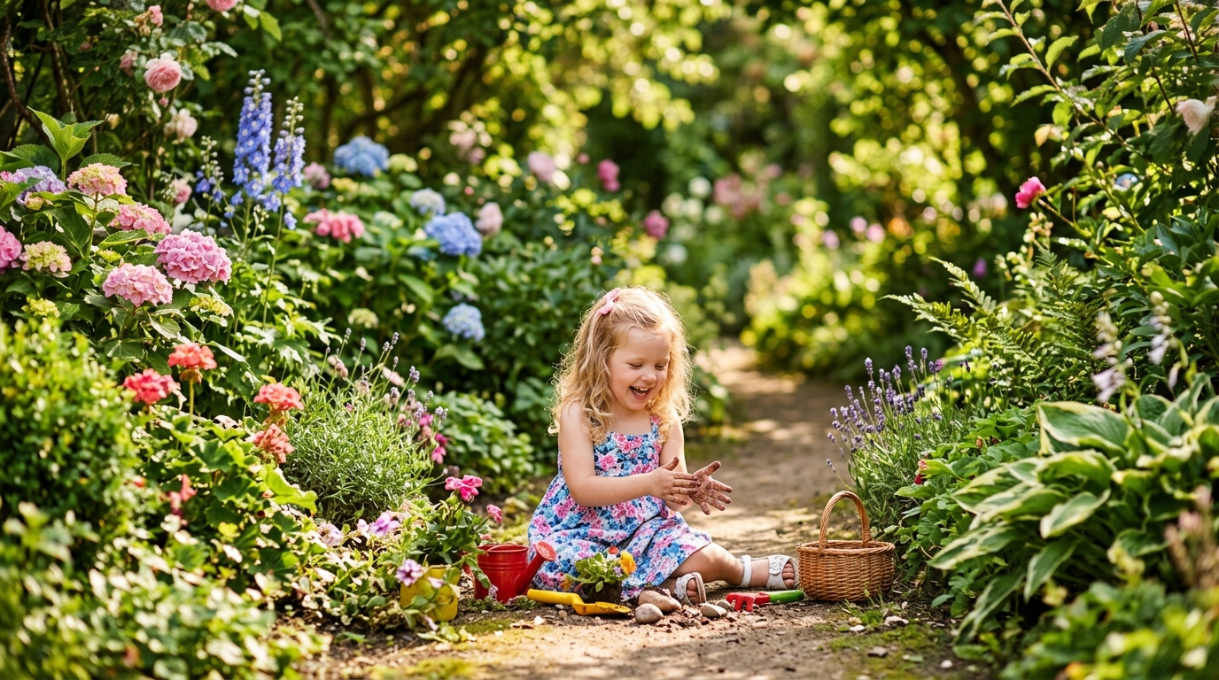 Children exploring nature outdoors